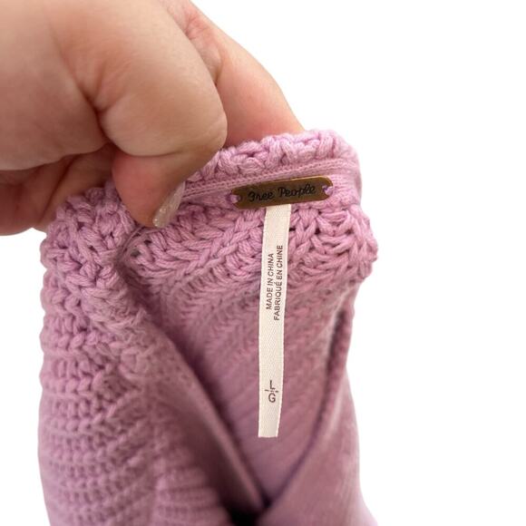 Free People Come Together Purple Blue Ombre Sweater Tunic Size Large - Picture 10 of 13